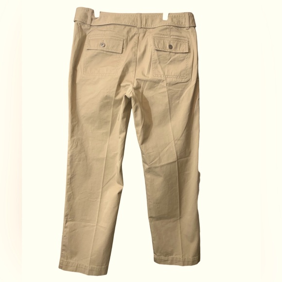 Liz Claiborne straight leg khaki chinos with belt SIZE 14P - Picture 2 of 4